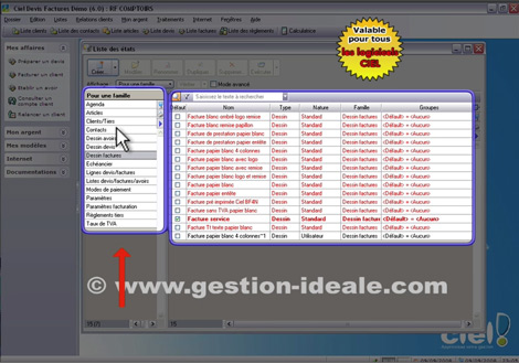 Ciel Devis Factures 2009 (8.0): Comment changer le modle de facture? (D019) -- 10/09/08